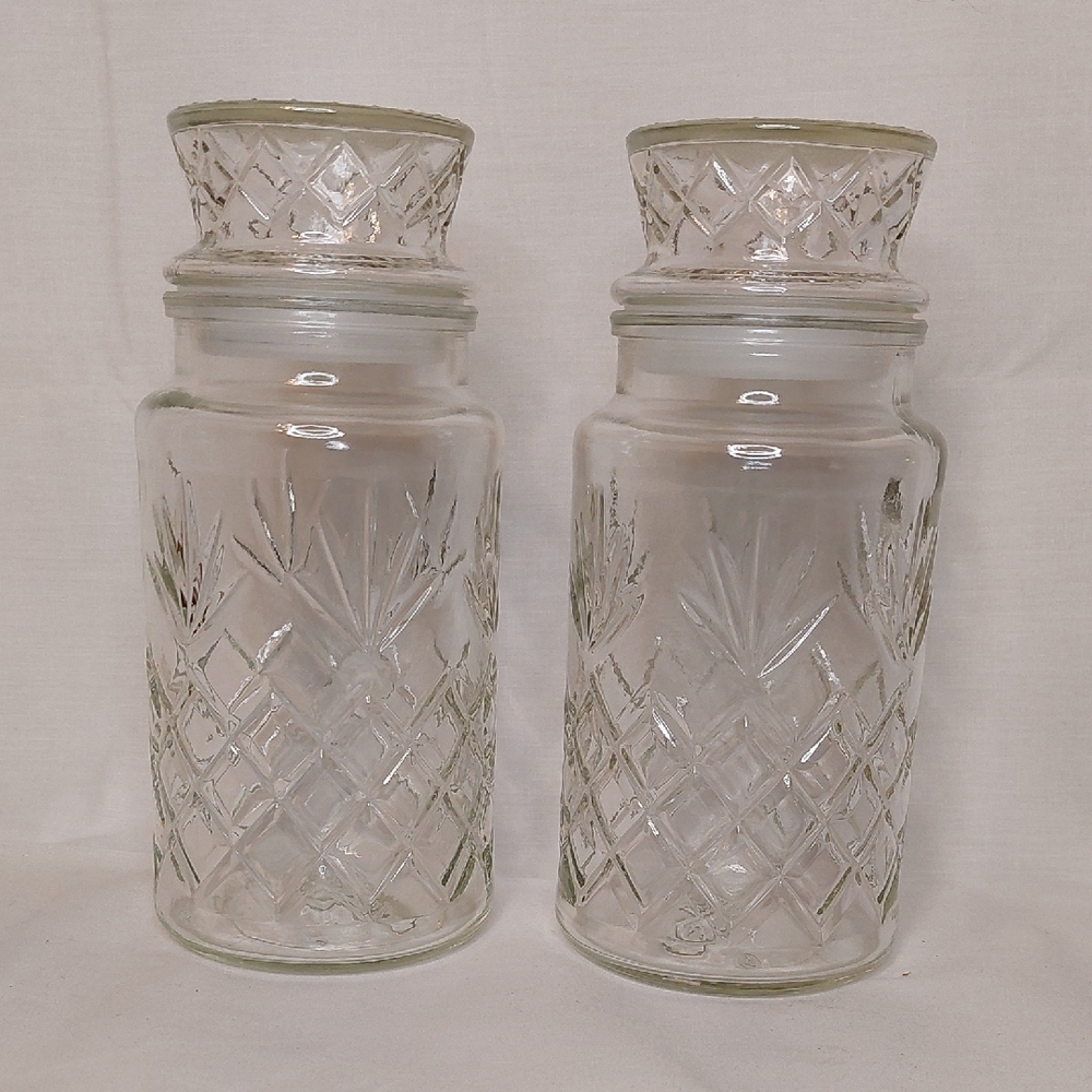 Vintage Planters Mr Peanut Glass Jars/Canistets - Lot Of 2